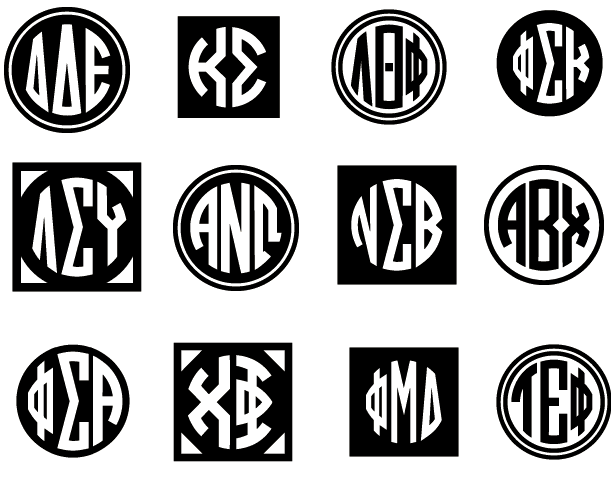 Multi -Coloured Circle Logo - Circle Greek Monograms Font Family by Harold's Fonts : Font Bros