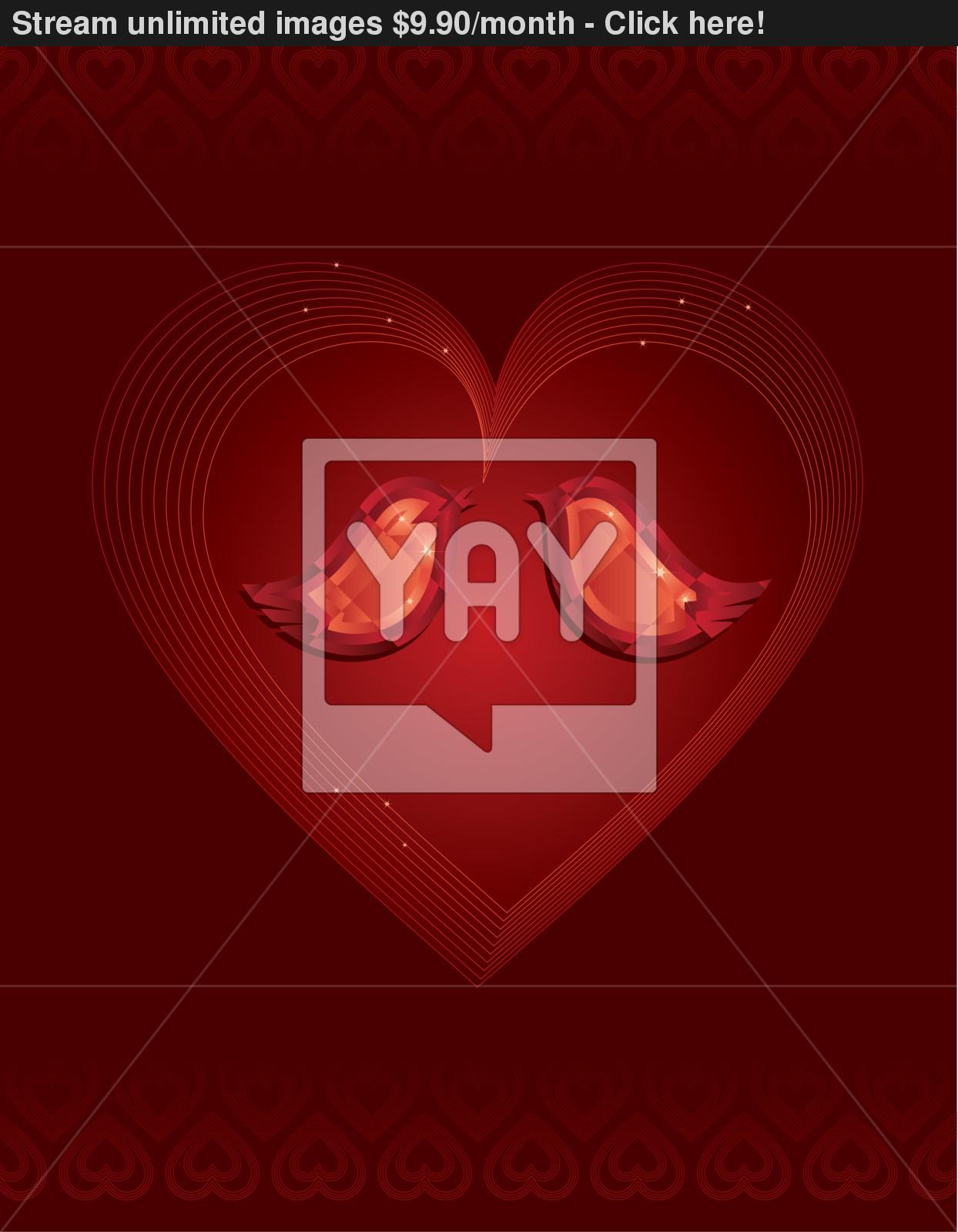 Two Red Diamond Logo - Two red diamond love birds vector | YayImages.com