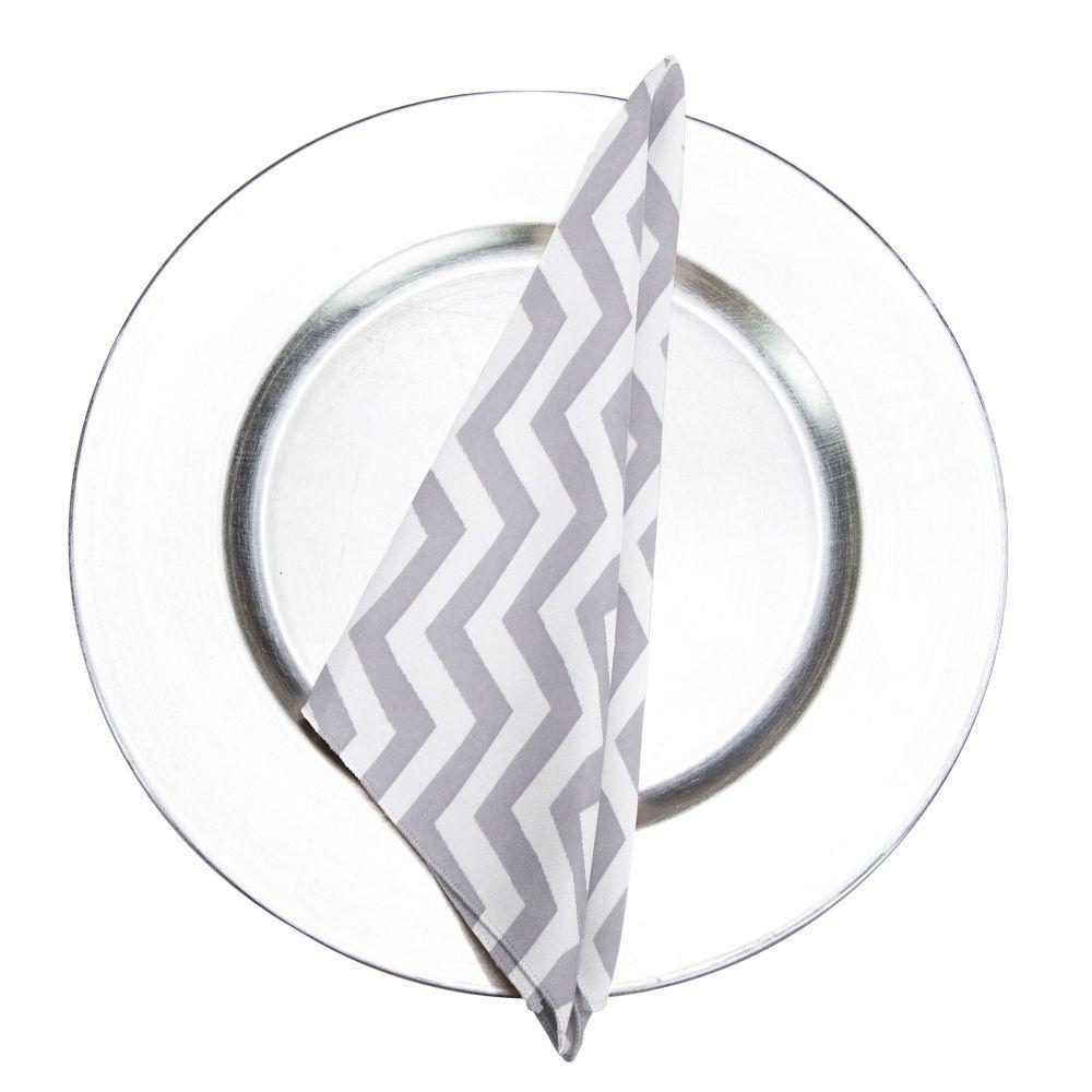 Silver Chevron Logo - Silver Chevron Double Sided Napkin by Chair Covers & Linens