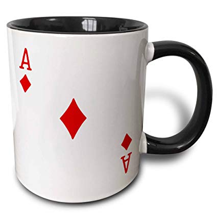 Two Red Diamond Logo - 3DRose mug_76550_4Ace of Diamonds playing card