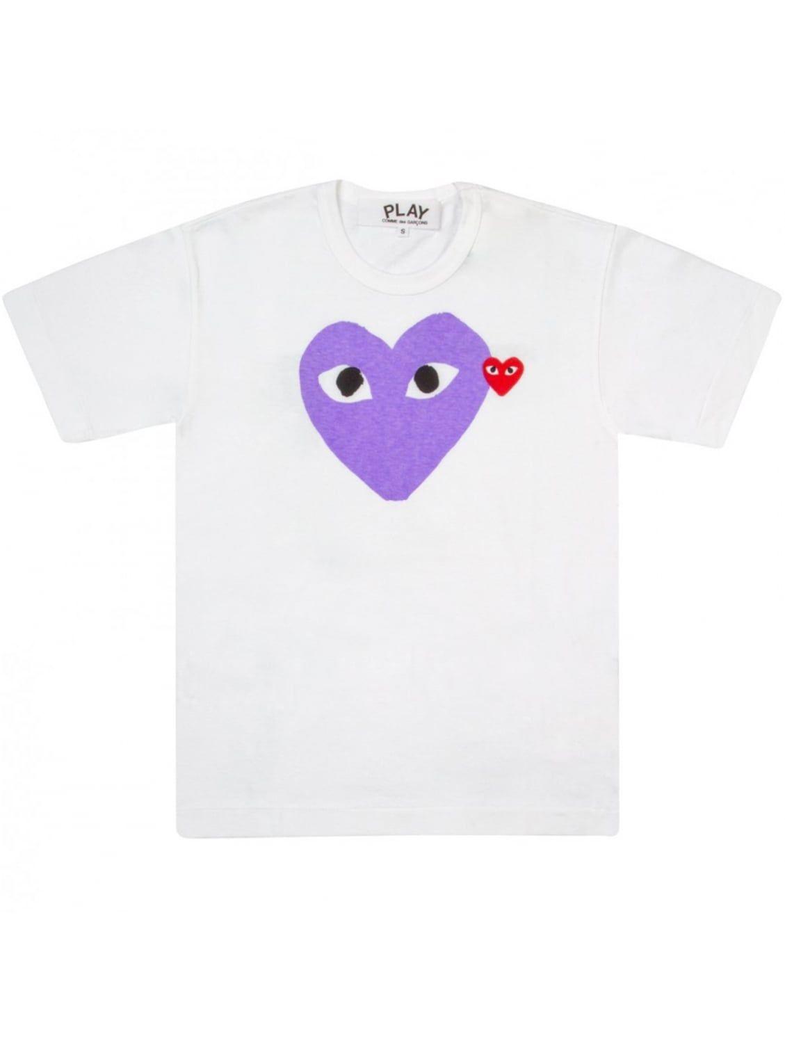 CDG Heart Logo - Comme Des Garcons Clothing | PLAY Ladies Lilac Heart Logo T Shirt ...