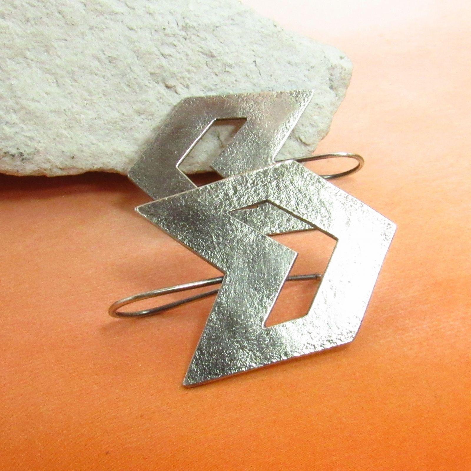 Silver Chevron Logo - Sterling Silver Chevron Earrings | Mocahete