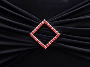 Two Red Diamond Logo - pc 2 Red Diamond Rhinestones BROOCH PIN for Chair Sashes Wedding