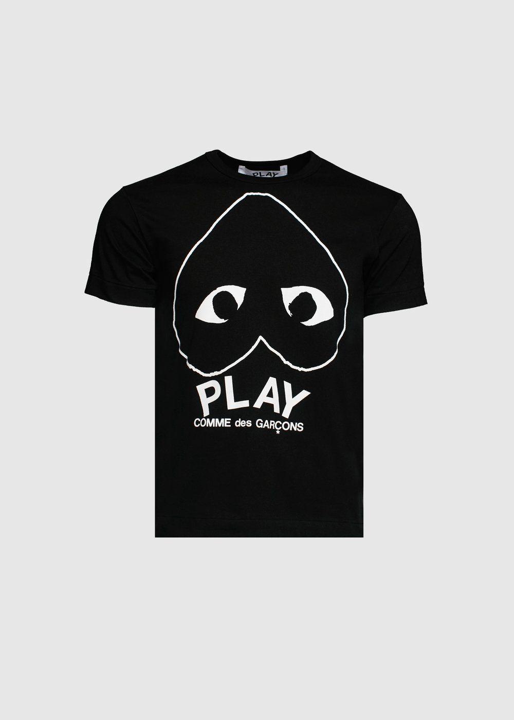 CDG Play Logo - CDG Play: Upside Down Heart T Shirt [Black]