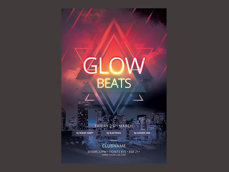 Glowing Beats Logo - Glow Beats Flyer by styleWish | Dribbble | Dribbble
