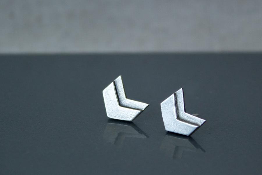 Silver Chevron Logo - Silver Chevron Stud Earrings