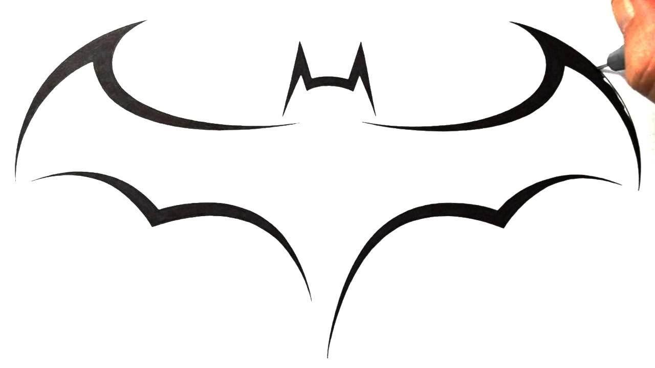 Drawing Art Logo - How to Draw Batman Logo - Tribal Tattoo Design Style - YouTube