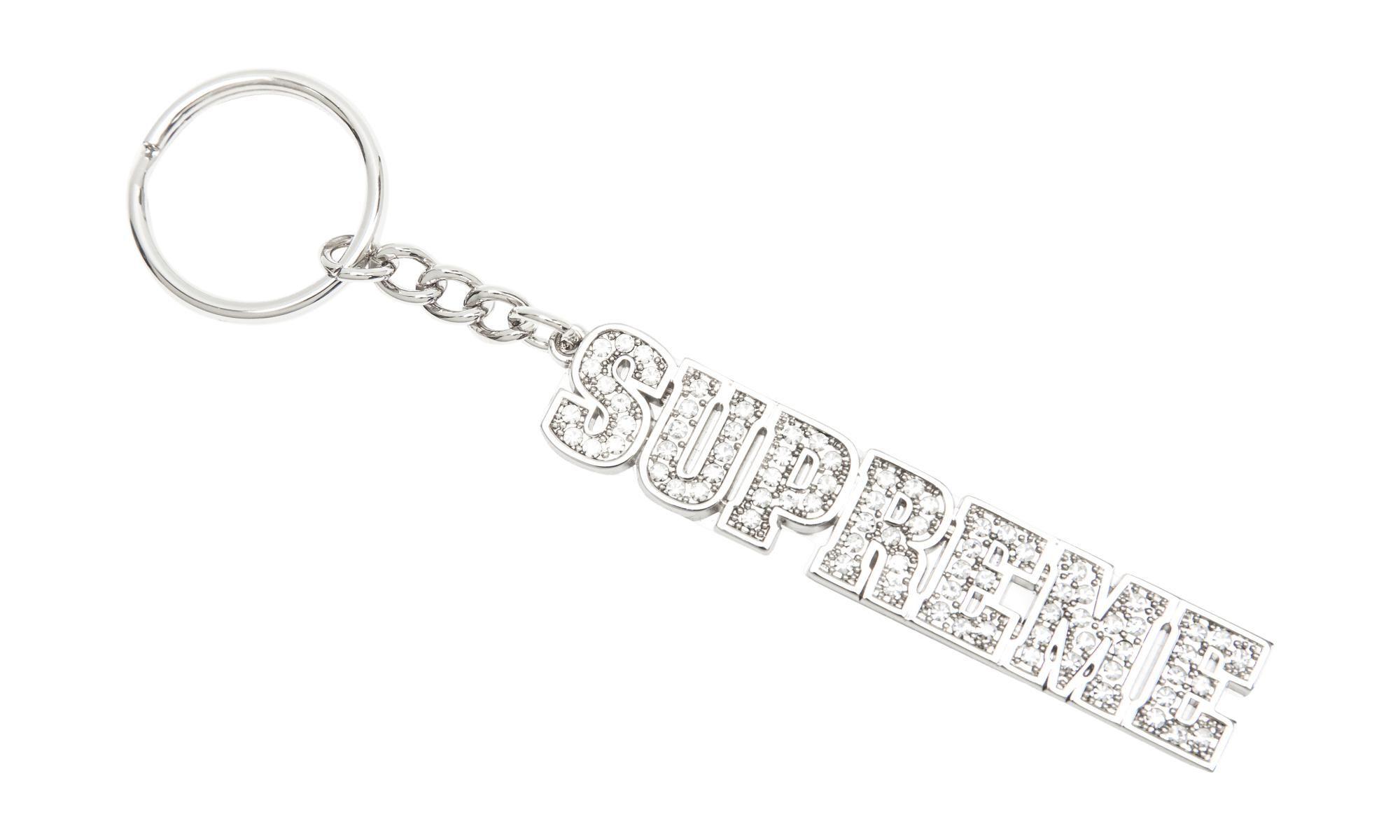 Supreme Block Logo - Lyst - Supreme Block Logo Keychain in Metallic