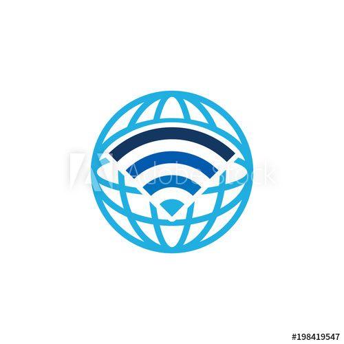 Oval Globe Logo - Wifi Globe Logo Icon Design this stock vector and explore