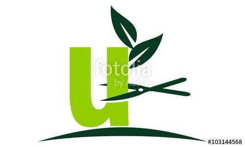 Letter U Plant Logo - Letter U Lawn Logo