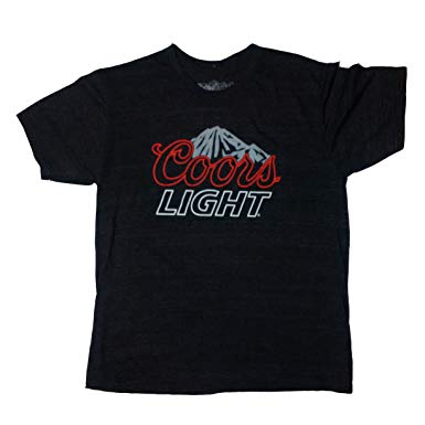 Coors Mountain Logo - Amazon.com: Coors Light Mountain Logo Mens T-shirt Dark Grey Small ...