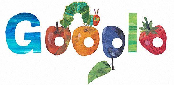Fun Google Logo - Google's homage to The Very Hungry Caterpillar - Doobybrain.com