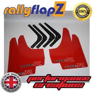 Red Colour R Logo - Rally Mudflaps HONDA CIVIC FN2 TYPE R Mud Flaps Red Big Logo Black ...