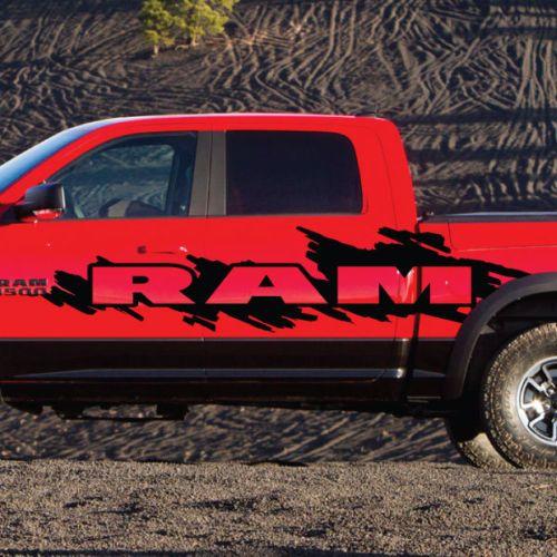 Camo Dodge Logo - Product: Dodge Ram Rebel Splash Grunge Logo Vinyl Decal Graphic