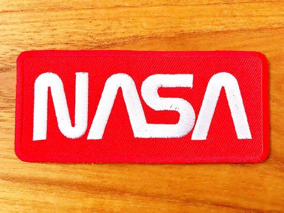 Red NASA Logo - NASA Logo White/Red Color Embroidered Iron on Patch | Etsy