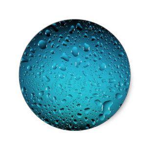 Round Blue Water Drop Logo - Blue Water Drop Stickers & Labels | Zazzle UK