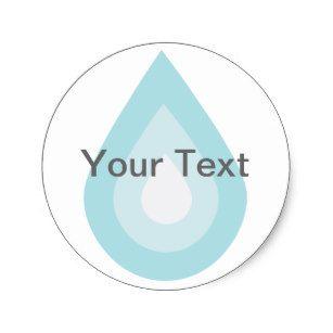 Round Blue Water Drop Logo - Blue Water Drop Stickers & Labels