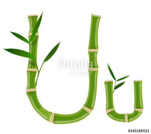 Letter U Plant Logo - Bamboo letter U