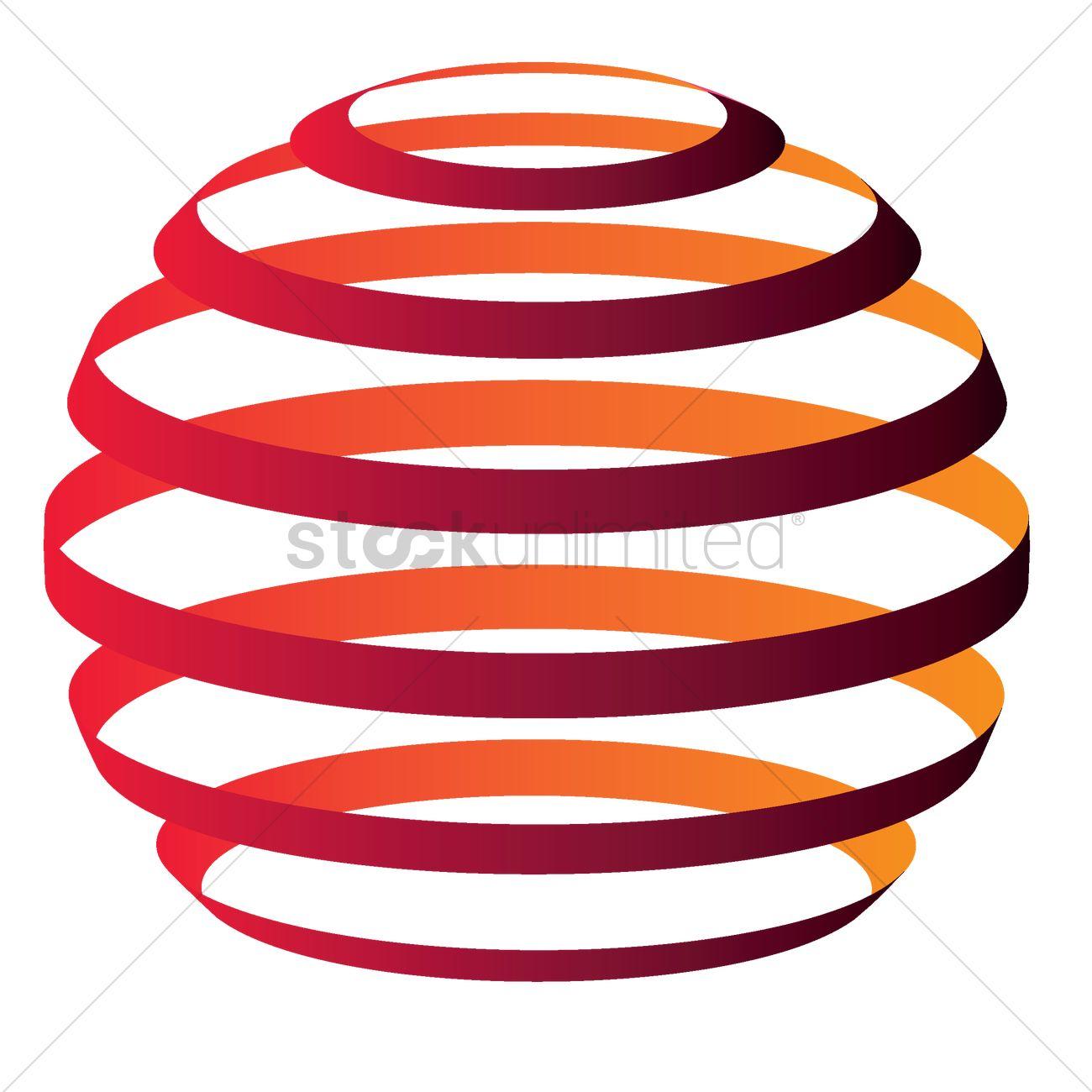 Oval Globe Logo - Globe logo element spiral concept Vector Image - 2003536 ...