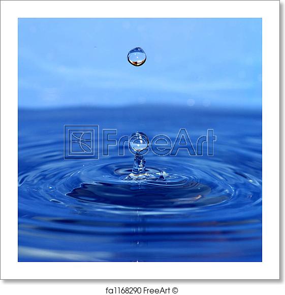 Round Blue Water Drop Logo - Free art print of Splash of blue water. The round transparent drop ...