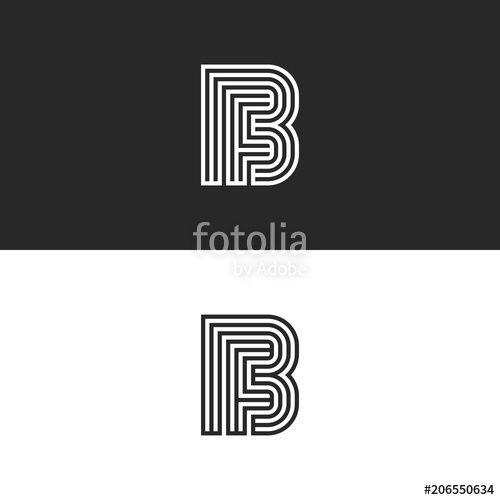 Two F Logo - Initials FB logo monogram, simple parallel thin lines design, union