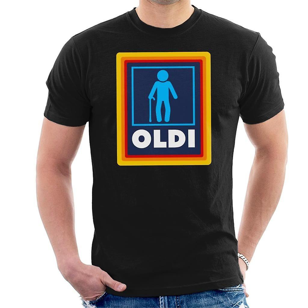 Old Person Logo - OLDI Old Person Aldi Logo Men's T Shirt