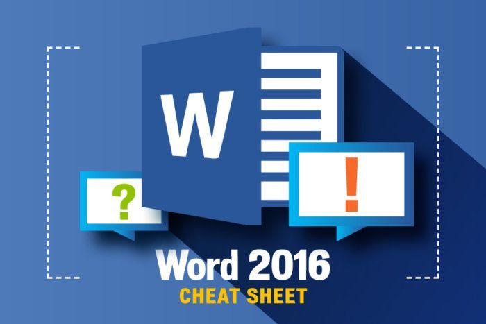 2018 Microsoft Word Logo - Word 2016 cheat sheet