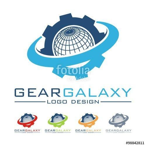 Oval Globe Logo - Construction, Gear, Galaxy, Globe, Oval, Machine Design Logo Vector