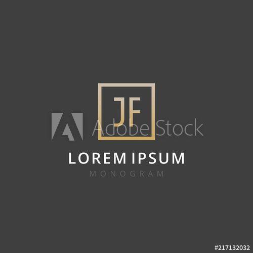Two F Logo - JF. Monogram of Two letters J & F. Luxury, simple, minimal