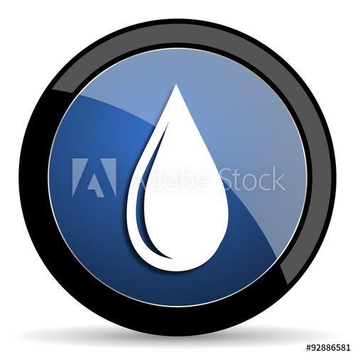 Round Blue Water Drop Logo - water drop blue circle glossy web icon on white background, round ...