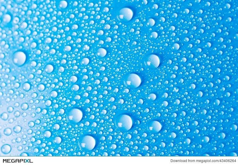 Round Blue Water Drop Logo - Blue Water Drops Background Selected Focus 43406264