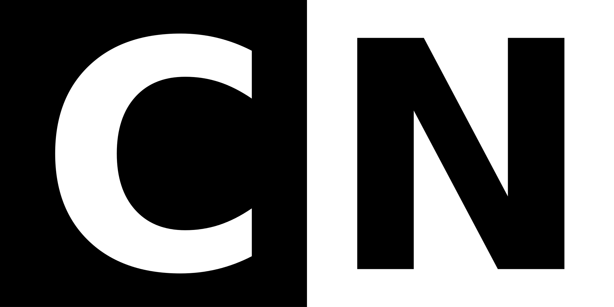 CN Logo - File:CN logo with white C on black background and black N on white ...