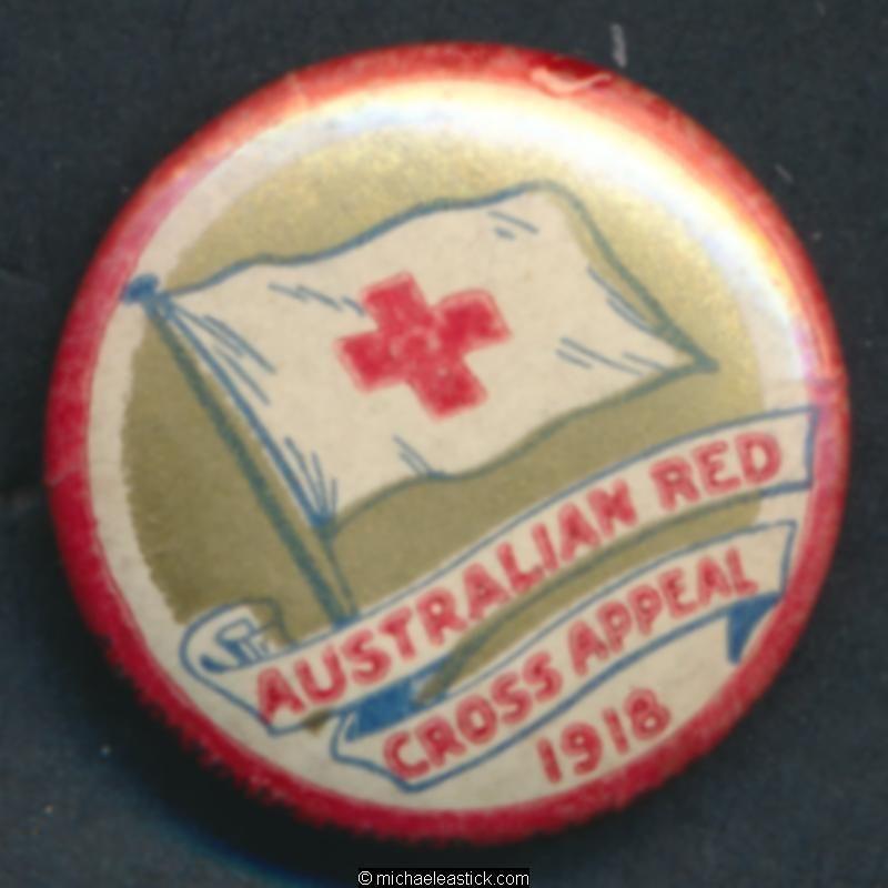 American Red Cross Button Logo - Button badge of Australian Red Cross Appeal 1918 | Badge Heaven ...