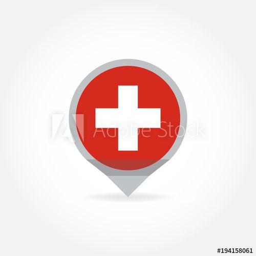 American Red Cross Button Logo - Flag of Switzerland round icon, badge or button. Swiss national ...