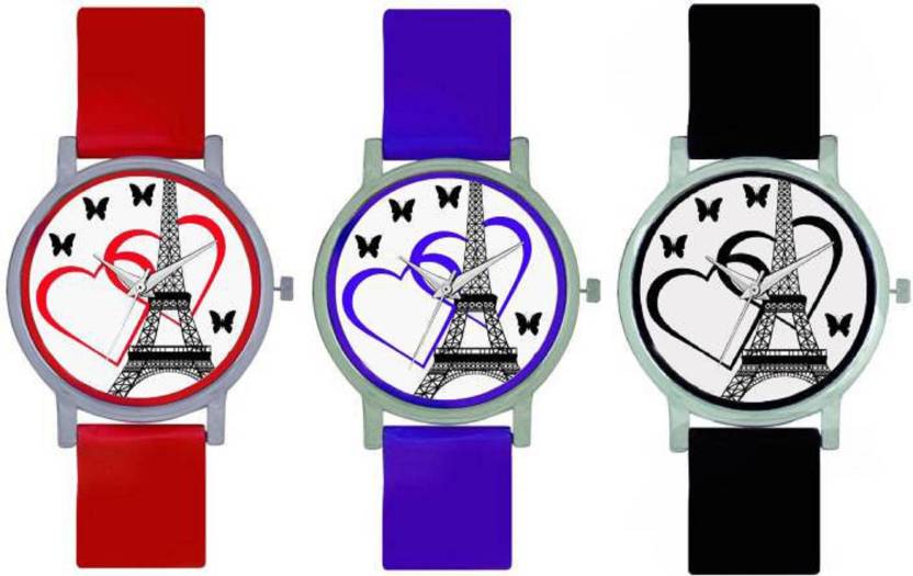 Ifal Tower with Red and Blue Circle Logo - Miss Perfect Blue Red Black Combo Beautiful Eiffel Tower With Love