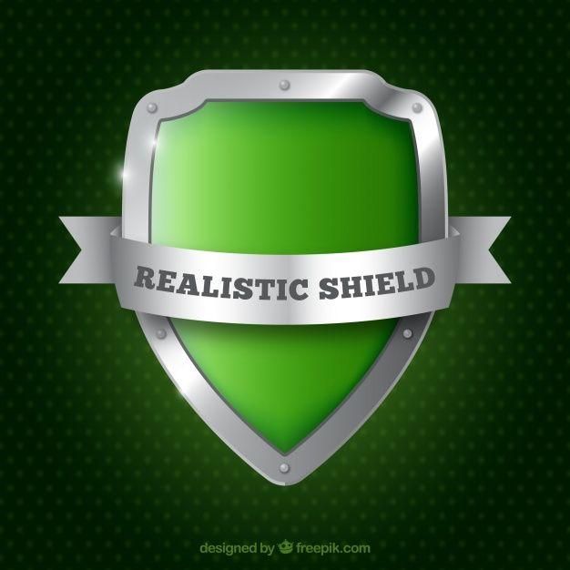 Green Shield Logo - Realistic green shield background Vector