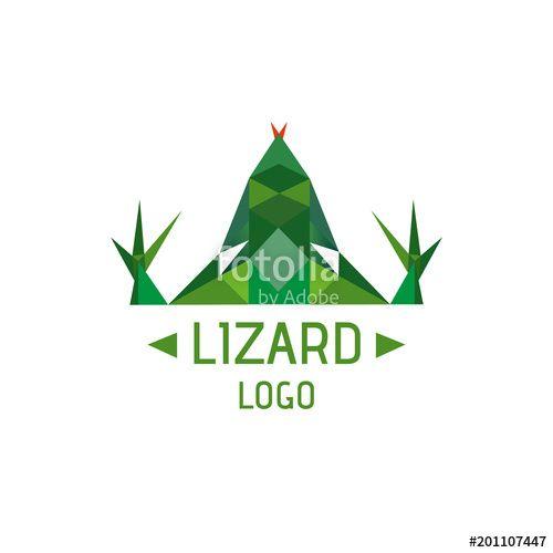 Green Lizard Logo - Green lizard logo. Stylish modern logotype. Stock image and royalty