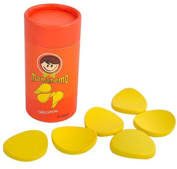 Yellow and Red Chips Logo - Mamamemo Chips of natural wood 9.5 cm red / yellow - Internet-Toys