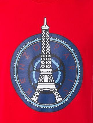 Ifal Tower with Red and Blue Circle Logo - Kenzo 'Eiffel Tower' T Shirt