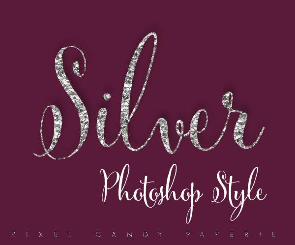 Silver Glitter Logo - silver glitter sparkle logo style. Photohop