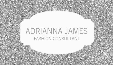 Silver Glitter Logo - Glamourous Glitz and Glitter Business Cards - Girly Business Cards