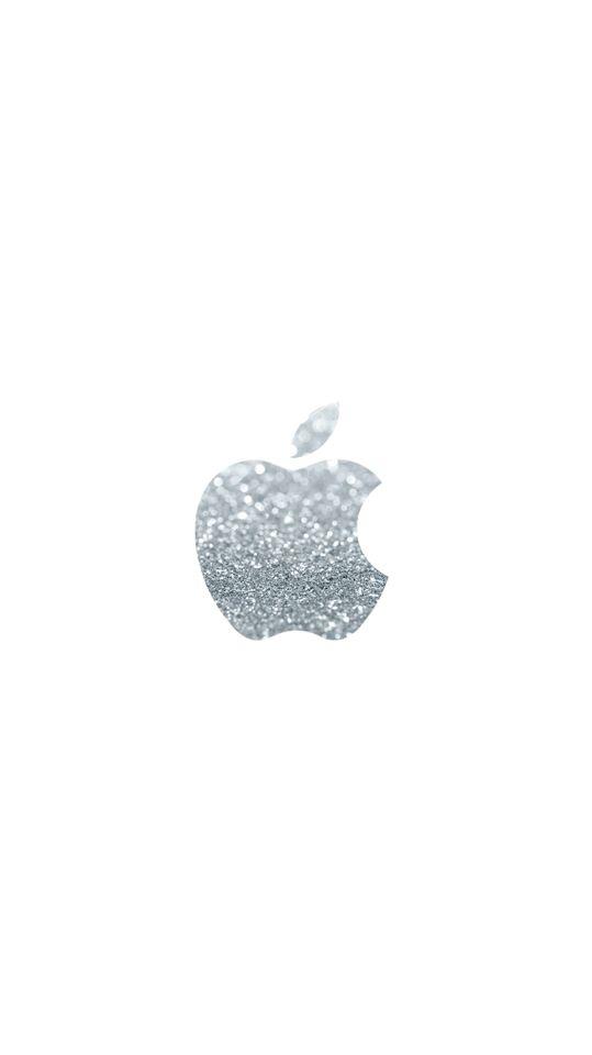Silver Glitter Logo - Silver Glitter Apple Logo. iPhone and MAC wallpaper. iPhone