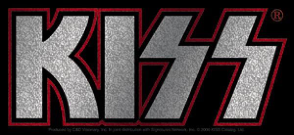 Silver Glitter Logo - Kiss Vinyl Sticker Glitter Letters Logo