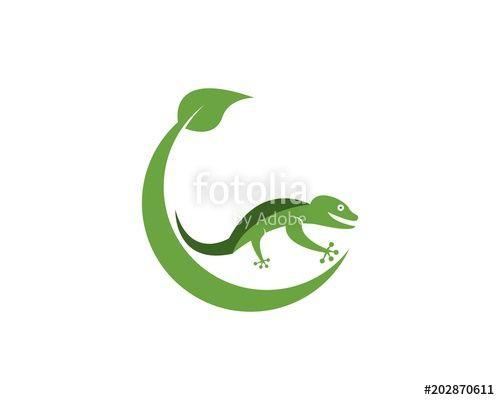 Green Lizard Logo - Vector lizard logo template