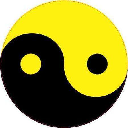 Black and Yellow Yin Yang Logo - 3inx3in Yellow and Black Yin Yang Sticker Vinyl Vehicle Decal Cup