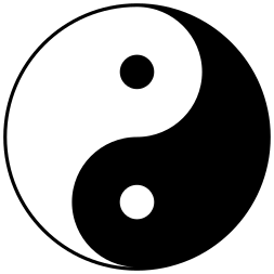 Black and White Round Logo - Taijitu