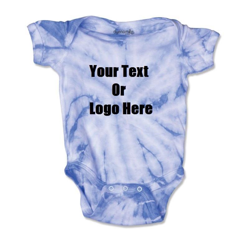 Baby DG Logo - Custom Personalized Baby Tie Dye Infant Body Suit Creeper, Romper