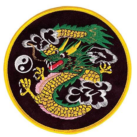 Black and Yellow Yin Yang Logo - Amazon.com : Patch - Yin Yang Cloud Dragon : Martial Arts Equipment ...