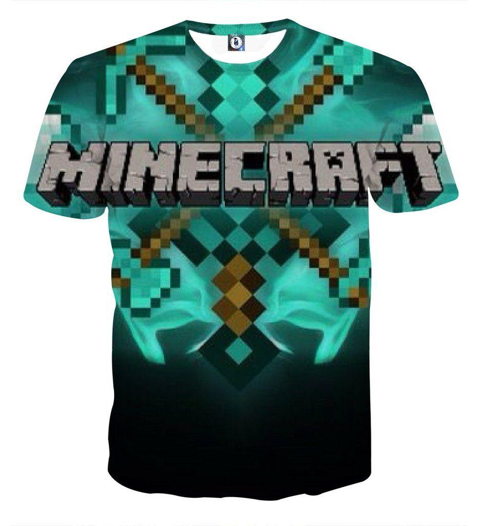 Cool Minecraft Logo - Minecraft 8Bit Game Logo Diamond Tools Cool T Shirt