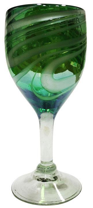Green and White Swirl Logo - Wine Glass